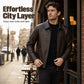 🧥 Refined Urban Style | Men's Smooth-Finish Leather-Look Jacket