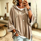 ✨ Velvet Comfort, Relaxed Style | Women's Drawstring Pullover Sweatshirt