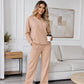✨ Pull On & Go | Women's Half-Button Sweatshirt & Sweatpants 2-Piece Set