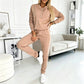 ✨ Pull On & Go | Women's Half-Button Sweatshirt & Sweatpants 2-Piece Set