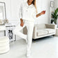 ✨ Pull On & Go | Women's Half-Button Sweatshirt & Sweatpants 2-Piece Set
