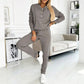 ✨ Pull On & Go | Women's Half-Button Sweatshirt & Sweatpants 2-Piece Set