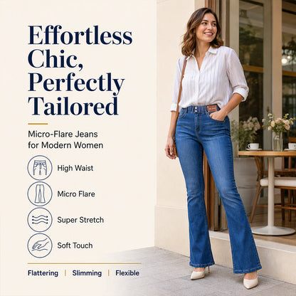 👖 Flattering Flare, Flexible Comfort | Women's High-Waist Stretch Jeans
