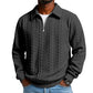 🧶 Cable-Knit Texture, Easy Comfort | Men's Half-Zip Lapel Sweater