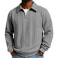 🧶 Cable-Knit Texture, Easy Comfort | Men's Half-Zip Lapel Sweater