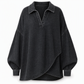 💙 Soft Denim, Standout Shape | Women's Batwing V-Neck Asymmetrical Denim Top