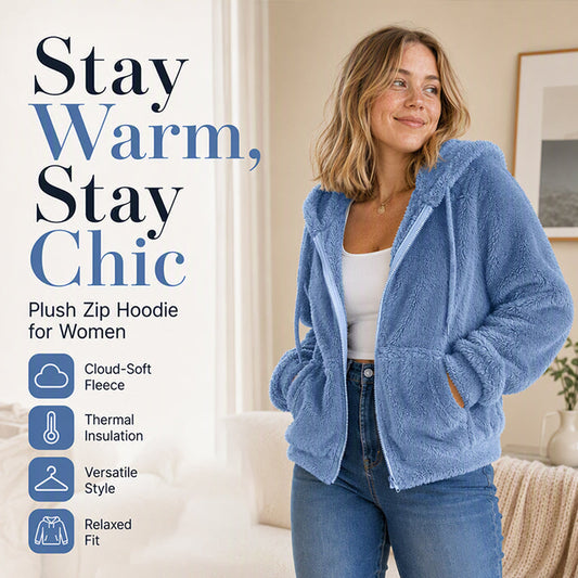 ☁️ Plush Warmth, Easy Coverage | Women's Fuzzy Hooded Jacket ⚡ Free Shipping