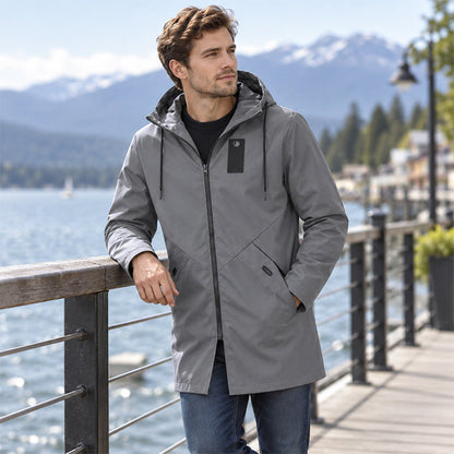 🌬️ Weather-Ready Style | Men's Mid-Length Hooded Windbreaker Trench