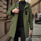 🌬️ Weather-Ready Style | Men's Mid-Length Hooded Windbreaker Trench