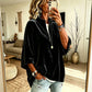 ✨ Velvet Texture, Easy Polish | Women's 3/4-Sleeve Half-Zip Top