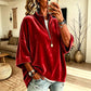 ✨ Velvet Texture, Easy Polish | Women's 3/4-Sleeve Half-Zip Top