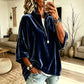 ✨ Velvet Texture, Easy Polish | Women's 3/4-Sleeve Half-Zip Top