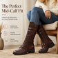 👢 Rugged Vintage Style | Women's Buckle & Rivet Mid-Calf Combat Boots ⚡ Free Shipping