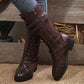 👢 Rugged Vintage Style | Women's Buckle & Rivet Mid-Calf Combat Boots ⚡ Free Shipping