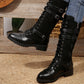 👢 Rugged Vintage Style | Women's Buckle & Rivet Mid-Calf Combat Boots ⚡ Free Shipping