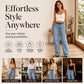 👖 Raw-Edge Detail, Flattering Flow | Women's Stretch Wide-Leg Jeans