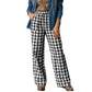 👖 Plaid Made Easy | Women's Pull-On Straight-Leg Pants with Pockets