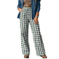 👖 Plaid Made Easy | Women's Pull-On Straight-Leg Pants with Pockets