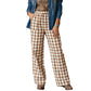 👖 Plaid Made Easy | Women's Pull-On Straight-Leg Pants with Pockets
