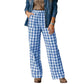 👖 Plaid Made Easy | Women's Pull-On Straight-Leg Pants with Pockets