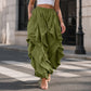 ✨ Sculpted Style | Women's Ruffle-Panel Lantern Cargo Jogger Pants