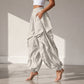 ✨ Sculpted Style | Women's Ruffle-Panel Lantern Cargo Jogger Pants