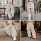 ✨ Sculpted Style | Women's Ruffle-Panel Lantern Cargo Jogger Pants