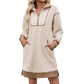💫 Sporty Comfort, Easy Style | Women's Half-Zip Contrast-Trim Sweatshirt Dress