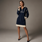 💫 Sporty Comfort, Easy Style | Women's Half-Zip Contrast-Trim Sweatshirt Dress