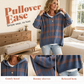 🧶 Plaid Texture, Cozy Ease | Women's Relaxed Hooded Knit Sweater