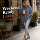 🧶 Plaid Texture, Cozy Ease | Women's Relaxed Hooded Knit Sweater