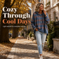 🧶 Plaid Texture, Cozy Ease | Women's Relaxed Hooded Knit Sweater