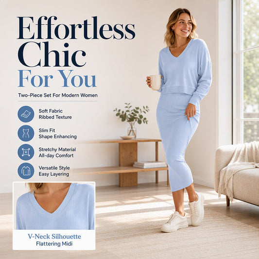 ✨ Two Pieces, More Ways to Wear | Women's Off-Shoulder Sweatshirt & Camisole Dress Set