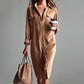 🤎 Rich Corduroy Texture, Easy Button-Up Style | Women's Casual Shirt Dress