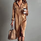 🤎 Rich Corduroy Texture, Easy Button-Up Style | Women's Casual Shirt Dress