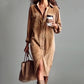 🤎 Rich Corduroy Texture, Easy Button-Up Style | Women's Casual Shirt Dress