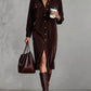 🤎 Rich Corduroy Texture, Easy Button-Up Style | Women's Casual Shirt Dress