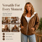 🐆 Leopard Detail, Easy Zip-Up Style | Women's Casual Hoodie