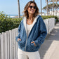 🐆 Leopard Detail, Easy Zip-Up Style | Women's Casual Hoodie
