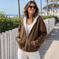 🐆 Leopard Detail, Easy Zip-Up Style | Women's Casual Hoodie