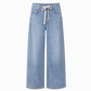 👖 Pull On & Go | Women's Drawstring Sand-Washed Wide-Leg Jeans