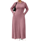 🧶 Textured Comfort | Women's Ribbed-Knit Hooded Maxi Dress with Pockets