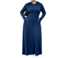 🧶 Textured Comfort | Women's Ribbed-Knit Hooded Maxi Dress with Pockets