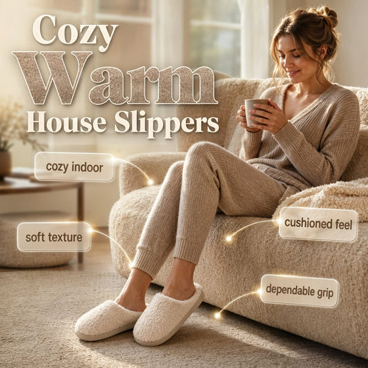 ☁️ Cozy Steps Made Easy | Plush Non-Slip House Slippers