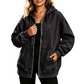 💙 Denim Comfort, Easy Coverage | Women's Loose Zip-Up Hooded Denim Jacket