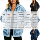 💙 Denim Comfort, Easy Coverage | Women's Loose Zip-Up Hooded Denim Jacket