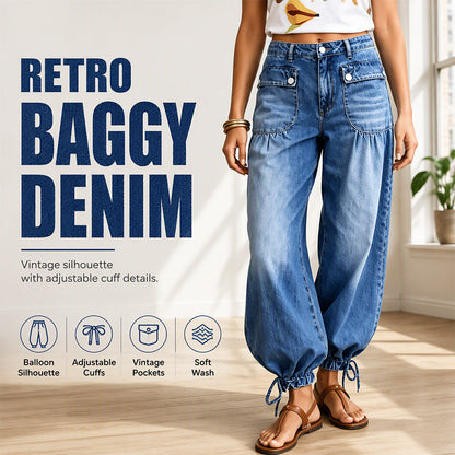 👖 Shape It Your Way | Women's Adjustable-Hem Balloon Jeans