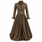 ✨ French-Inspired Elegance | Women's Plaid Cinched-Waist Pleated A-Line Dress