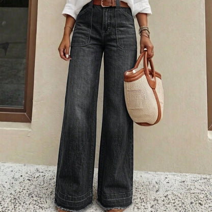 👖 Flattering High Rise, Easy Stretch | Women's Washed Straight-Leg Jeans