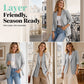 🧶 Polished Look, Relaxed Comfort | Women's Cable Knit Stripe Blazer ⚡ Free Shipping